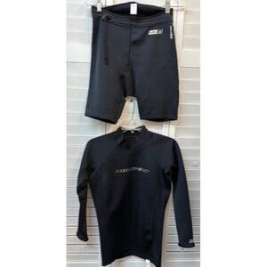 Neosport Mens Wetsuit Top & Shorts Set 1.5mm Neoprene Full Sleeve & Knee Length